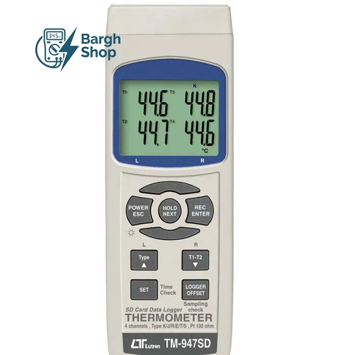 thermometer LUTRON TM-947SD ترمومتر تماسی 4 کانال لوترون برق شاپ